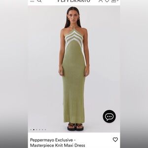 Green knit maxi dress